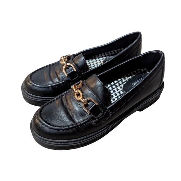 Y2K Chunky Seychelles Lugsole Loafers Chain Size 6.5 Black Grunge - Picture 1 of 7